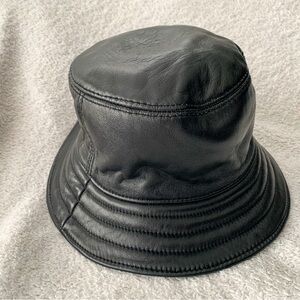 VINTAGE leather bucket hat